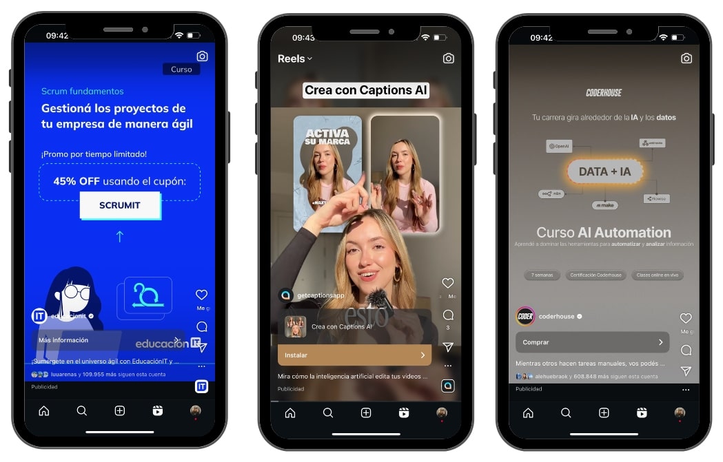 Anuncios de carretes en Instagram