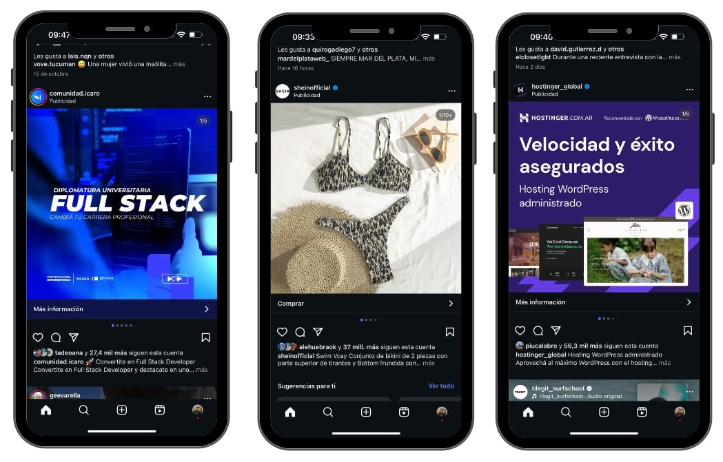 Anuncios en carrusel en Instagram